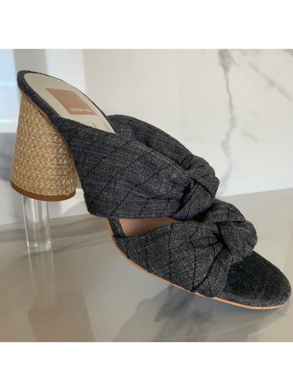 Dolce Vita Jene chunked round heel double knot sandals 7.5 cocktail resort event